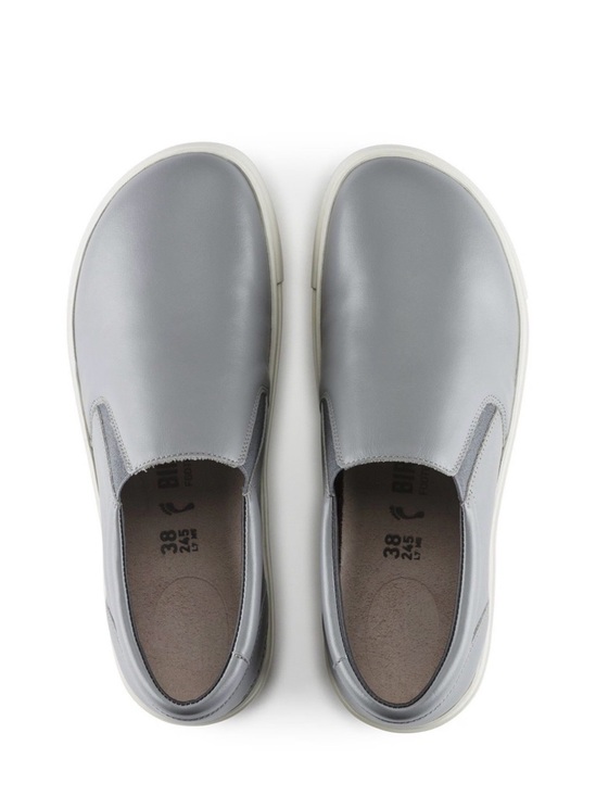 Birkenstock Oswego Sneakers Gray Leather Slip-On Shoes Men’s EU 44 Cork Footbed
